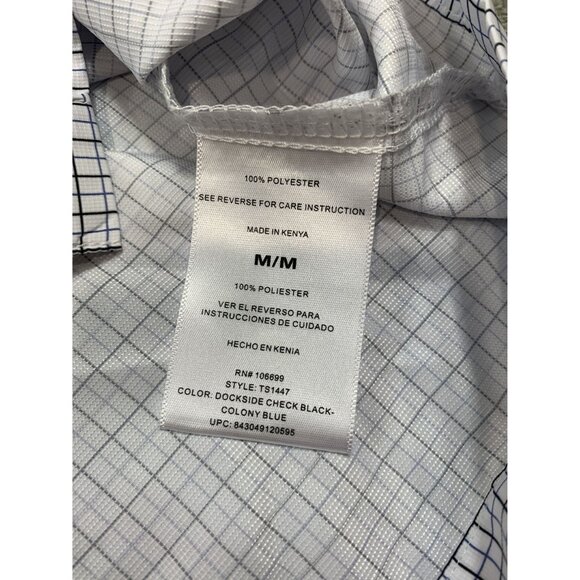 Habit Men's Medium Dockside Check Black-Colony Blue Short Sleeve Shirt - Picture 6 of 10